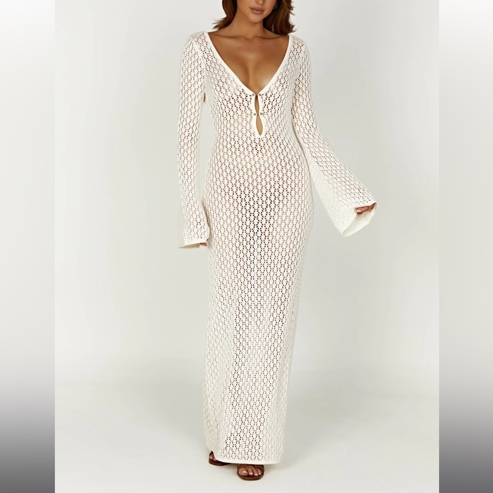 Meshki Kayleigh Crochet Maxi Dress
